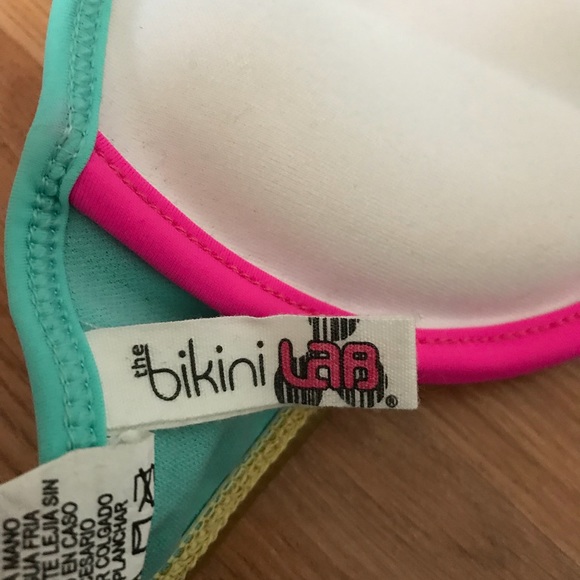 Bright mint, pink and gold bikini WORN ONCE - Picture 5 of 5